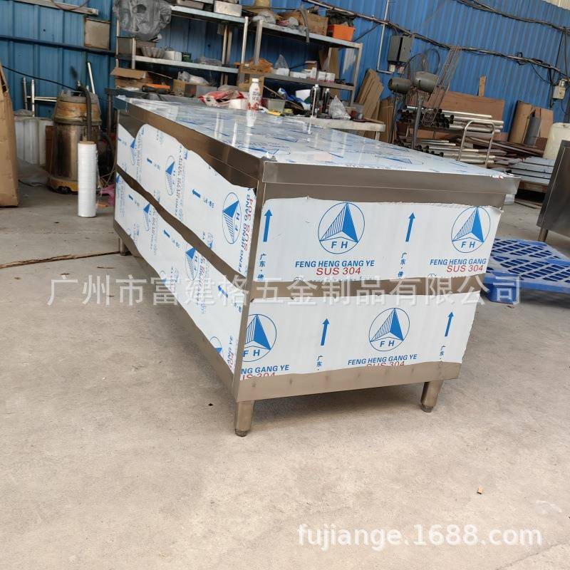 不锈钢操作台不锈钢打荷台1.5米1.8米双通荷台搓面台1.0厚工作台