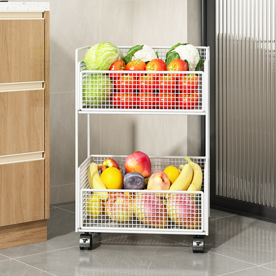 厨房多功能置物架菜篮子多层落地台面调料水果筐蔬菜姜蒜收纳推车