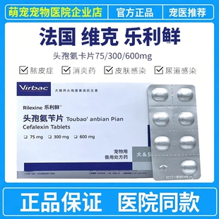 维克乐利鲜头孢氨苄片猫狗皮肤病细菌消炎药宠物犬脓皮症尿路感染