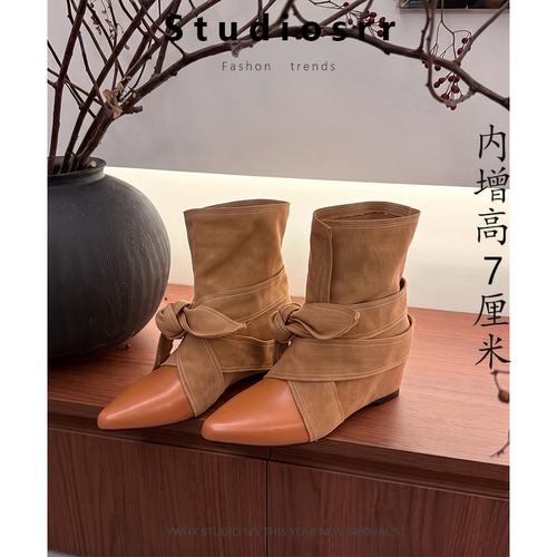 内增高复古显瘦新款短靴