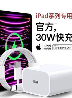 【官方30W快充正品】适用苹果iPad Pro充电器快充2022版iPadPro平板2024年iPadPro 11寸/12.9寸快充头iPadPro