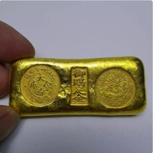 实心合金民国袁大头孙中山双旗金条大清御赐工艺品金条批发