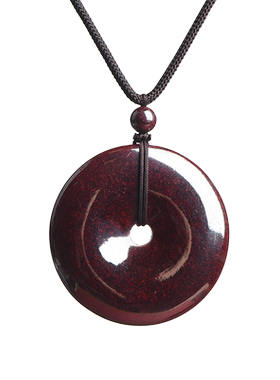 辰晟女朱砂原矿平安扣本命年