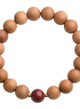 辰晟情侣桃木朱砂民族风转运珠