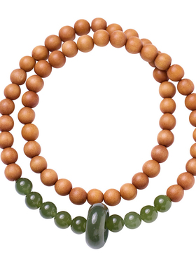 和田玉芭比檀跑环情侣青山黛双圈