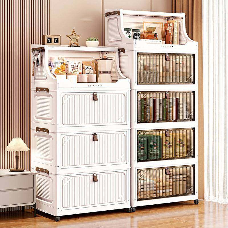 翻盖收纳柜家用简易多层折叠塑料柜大容量零食杂物衣服玩具储物箱,收纳整理,收纳箱,淘宝优惠券,粉丝福利购,淘宝优惠卷