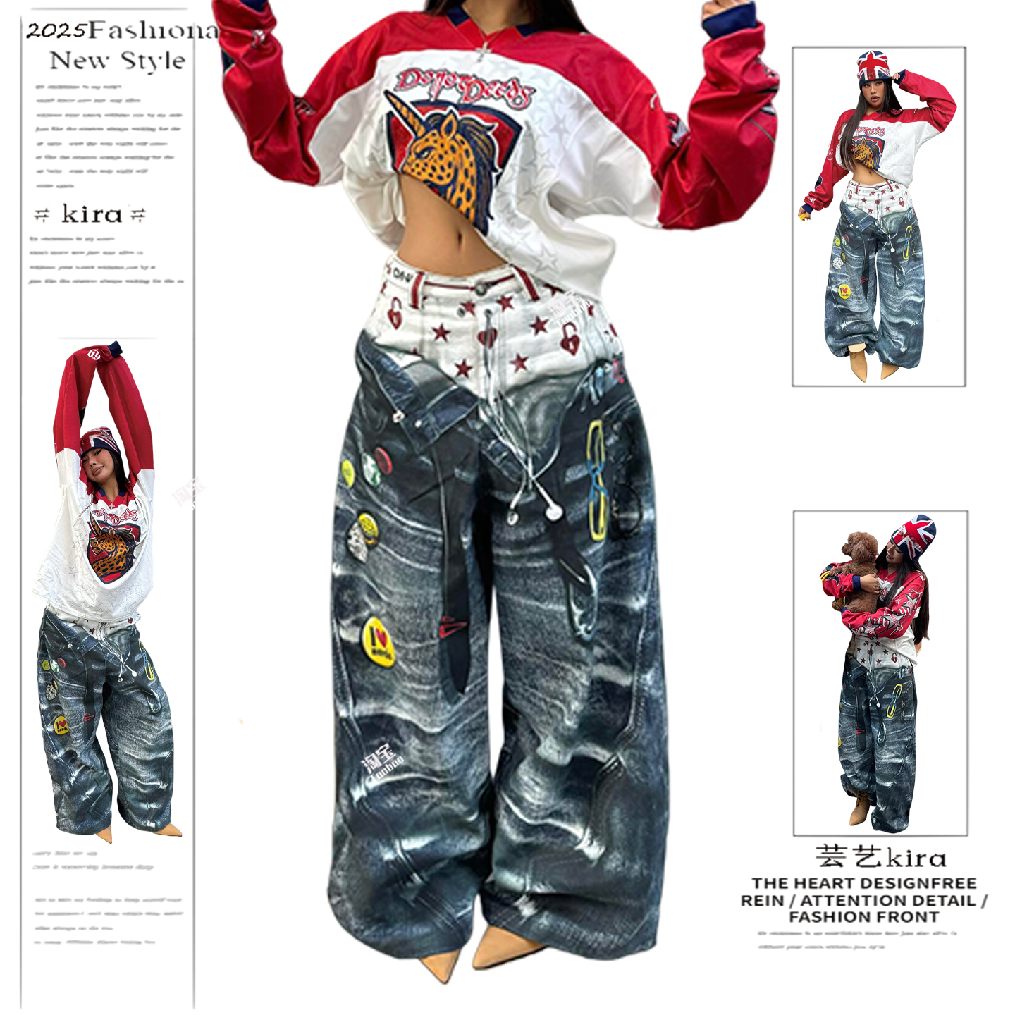 【朱志鑫同款】3D打印弯刀牛仔裤