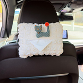 车载纸巾盒挂式 饰女 创意可爱铃铛猫咪简约扶手箱汽车抽纸盒挂袋装