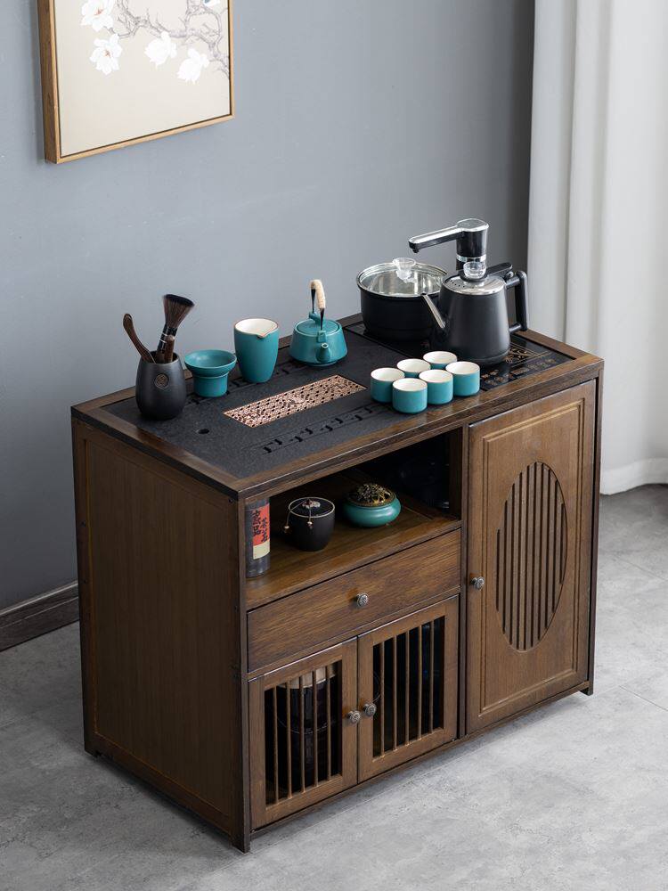 移动茶台小茶桌家用中式茶水柜茶车带轮茶几功夫茶具套装烧水一体