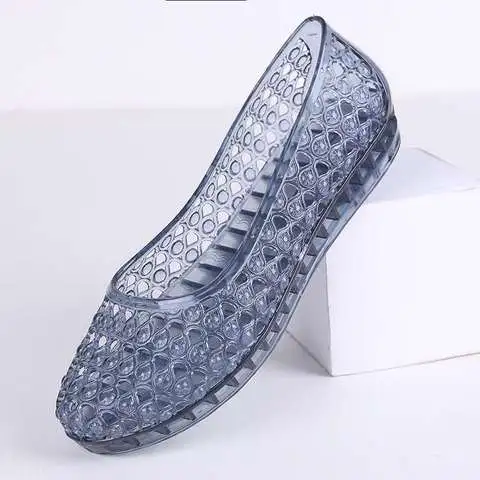 凉鞋果冻女沙滩鸟巢跛镂空时尚水晶夏季洞洞水晶雨鞋底