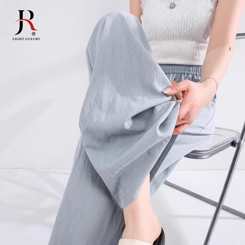 高级感宽松冰丝垂坠感阔腿裤女夏薄款新款奶芙休闲运动防晒山本裤