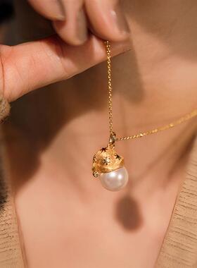 圣诞树项链拉丝珍珠圣诞节项链小众精致秋冬名媛风轻奢高级感锁骨