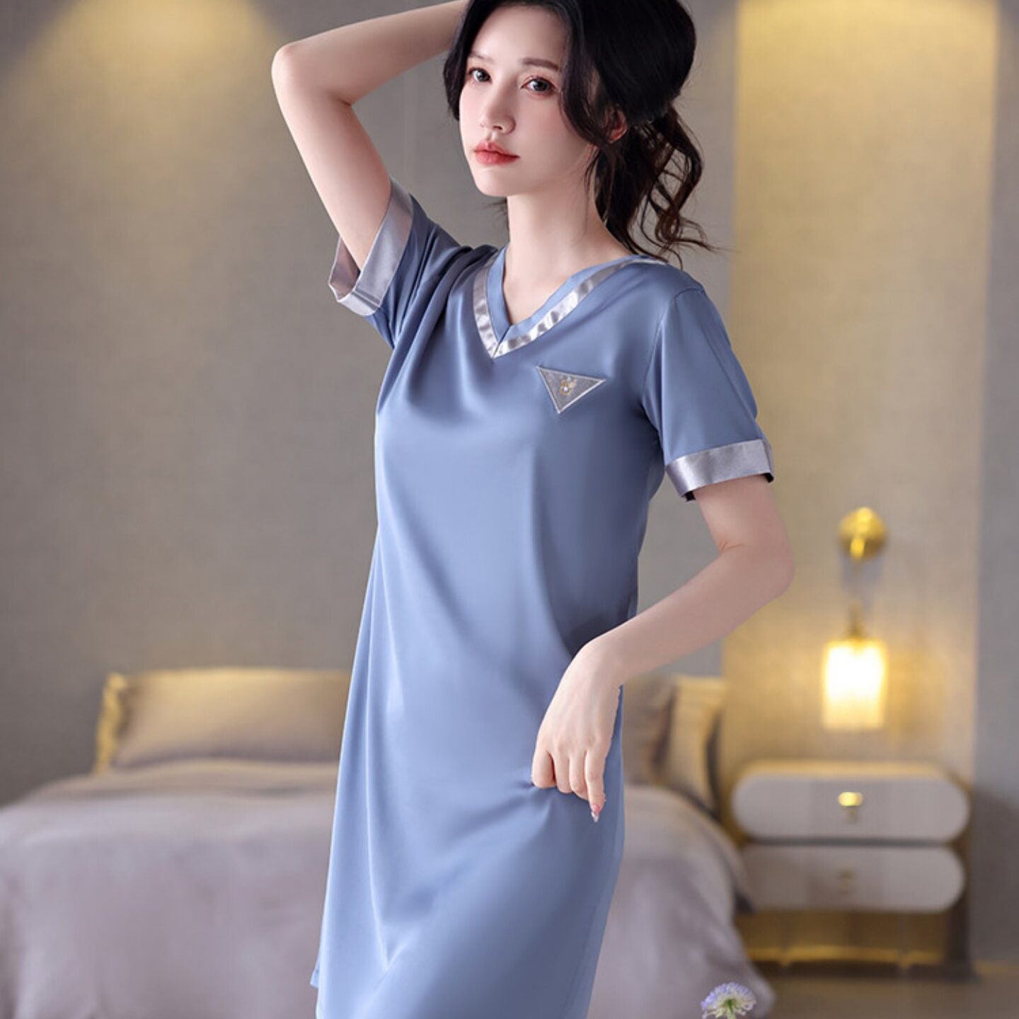 维多利亚真丝睡裙女夏季短