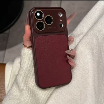 ins秋冬出片氛围感复古皮纹适用于iPhone17promax新款全包苹果16手机壳女15高级14男13情侣pro防摔17镜头膜pm