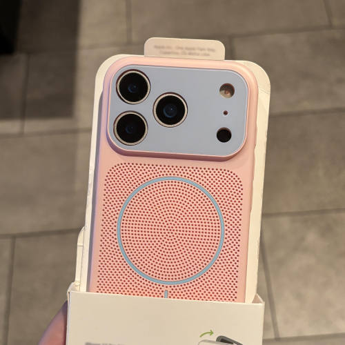 秒变大视窗超薄全包细圈磁吸适用苹果17promax手机壳新款iPhone16pro蜂窝网孔散热15防摔14时尚撞色设计13硬