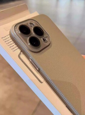 适用苹果16promax手机壳iphone15高级感钛灰色荔枝纹14简约纯色13镜头膜12网红新款11情侣15/16pro手机套男女