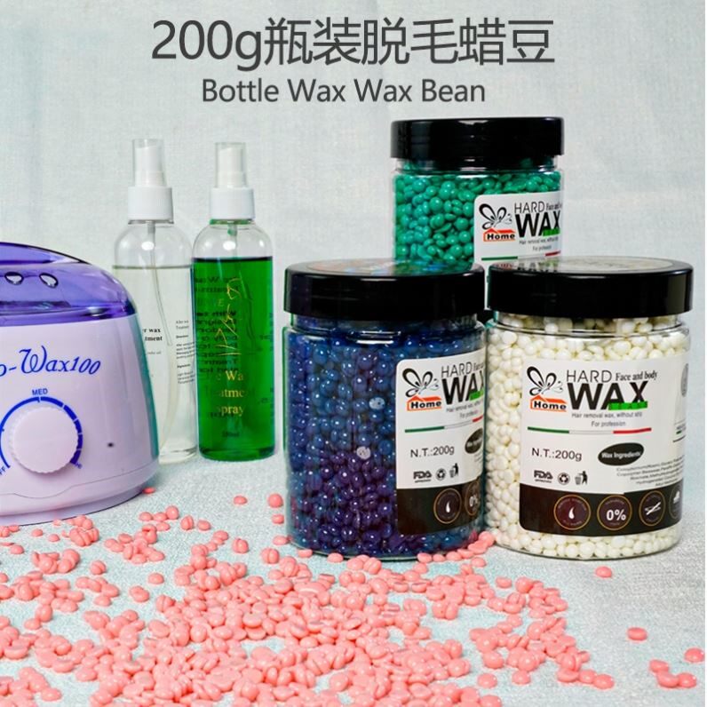 蜜蜡脱毛蜡豆200g便携式瓶装热蜡豆撕拉式脱毛膏胡子四肢全身可用
