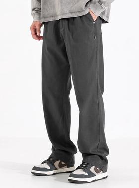 it Afternnaths潮牌~美式直筒工装裤男秋冬季复古休闲抽绳松紧腰