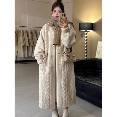 Chlenady貂皮天鹅绒外套的妇女冬季皮草所有匹配长捻貂皮小香皮草