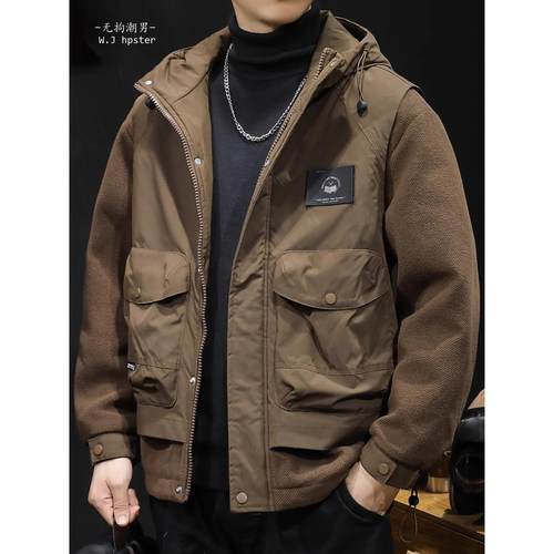 it neith BIAS潮牌美式棉衣羊羔绒外套男冬季休闲工装连帽秋冬款