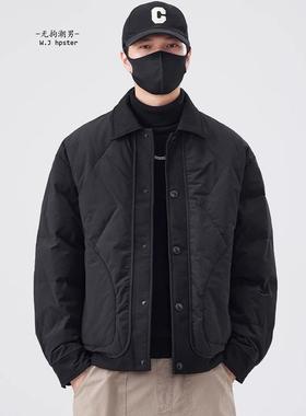 it neith BIAS潮牌翻领羽绒服男冬季轻薄鸭绒工装夹克保暖外套