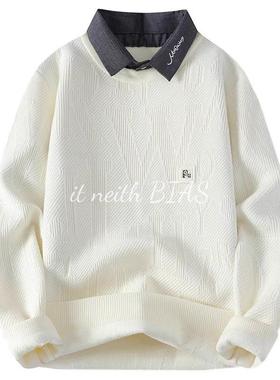 it neith BIAS高级感毛衣男秋冬季2025新款衬衫领针织衫加厚线衣