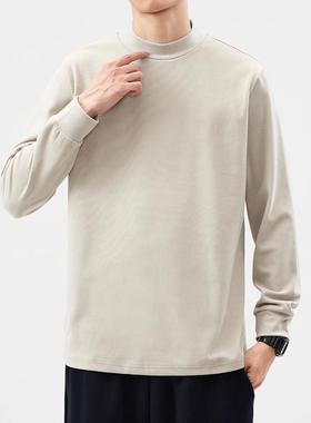 it Afternnaths潮牌~半高领长袖T恤男秋冬季保暖高级感内搭打底衫