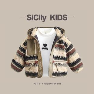 棉服加厚毛毛衣宝宝棉衣冬装 SiCily 外套新款 冬季 两面穿上衣 Kids