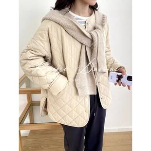 Rouje 轻薄菱格羽绒棉服女小个子夹棉保暖棉衣厚外套冬 Damas法式