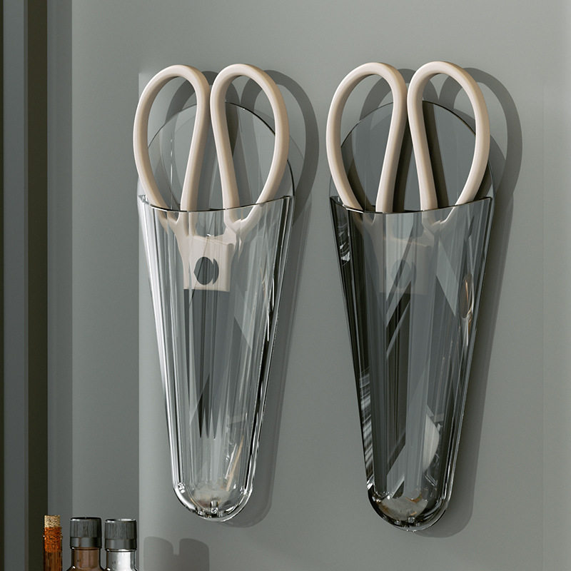 厨房多功能壁挂式剪刀架带背胶剪刀置物架保护套收纳盒免打孔