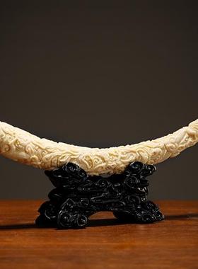 轻奢中式仿象牙装饰品客厅桌面办公室摆件高档酒柜树脂工艺品现代