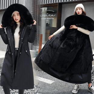 速卖通韩版新款女式棉衣女长款修身棉袄羽绒棉服外套女厂家直销
