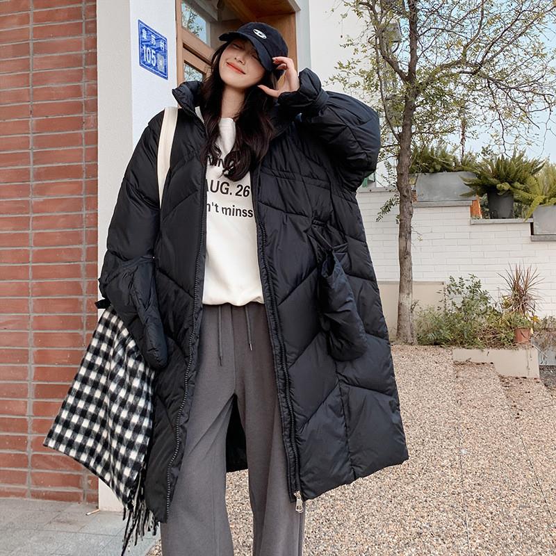 冬季新款韩版宽松保暖面包服棉衣上衣加厚保暖学生中长款过膝棉服