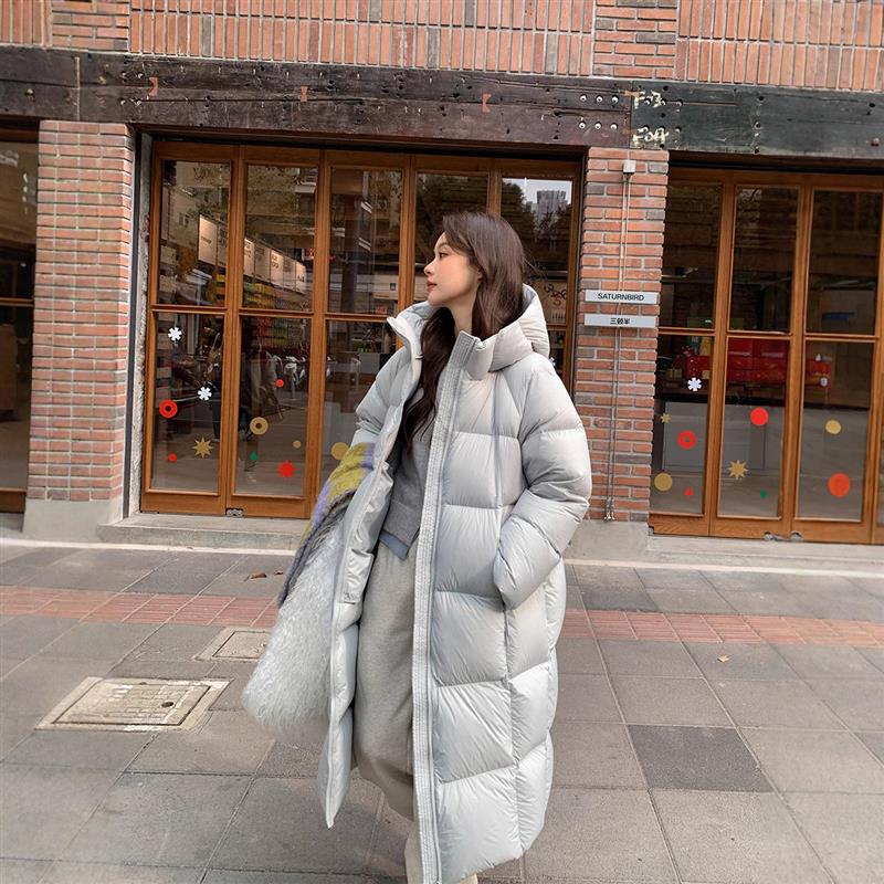 外贸中长款羽绒棉服女2025新款流行连帽过膝加厚冬季棉袄棉衣外套
