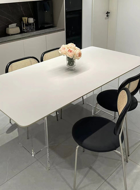 复古家用藤编椅子现代简约网红轻奢餐厅餐桌椅中古黑色书房靠背凳