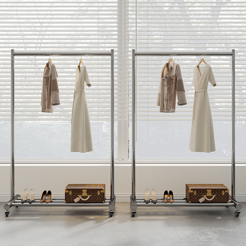 落地式挂衣服架子钛金服装店