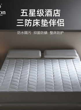 Hilton&Resorts五星级酒店防水防油污保洁全棉三防安睡床笠保护垫