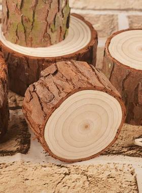 小80953木桩摆件座增高台木树墩底桩树干拍摄道具手工园艺饰装