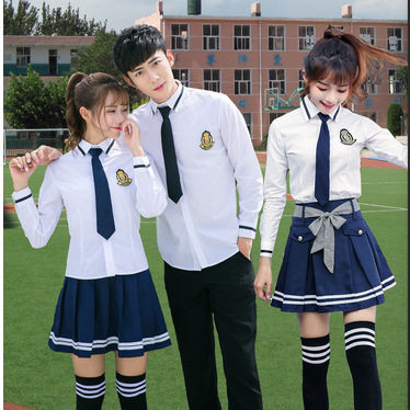 学生校服韩版学院风jk制服 衬衣海军裙毕业班服 厂家批发可印校徽