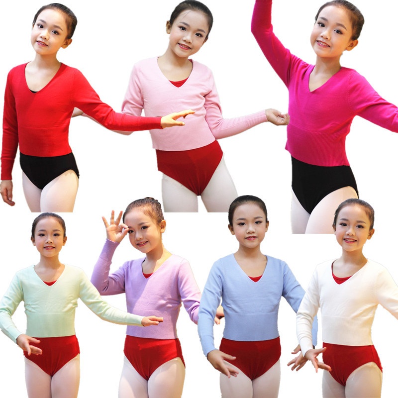 女童服装舞蹈小秋冬少儿成人练功服V领跳舞上衣外套中国舞服