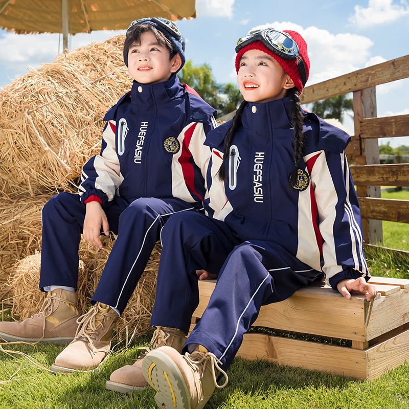 幼儿园园服春秋装冲锋衣三件套儿童秋季班服运动服小学生校服