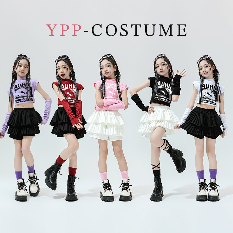 女童爵士舞服装女团甜酷舞台走秀表演潮服套装少儿啦啦队服演出服