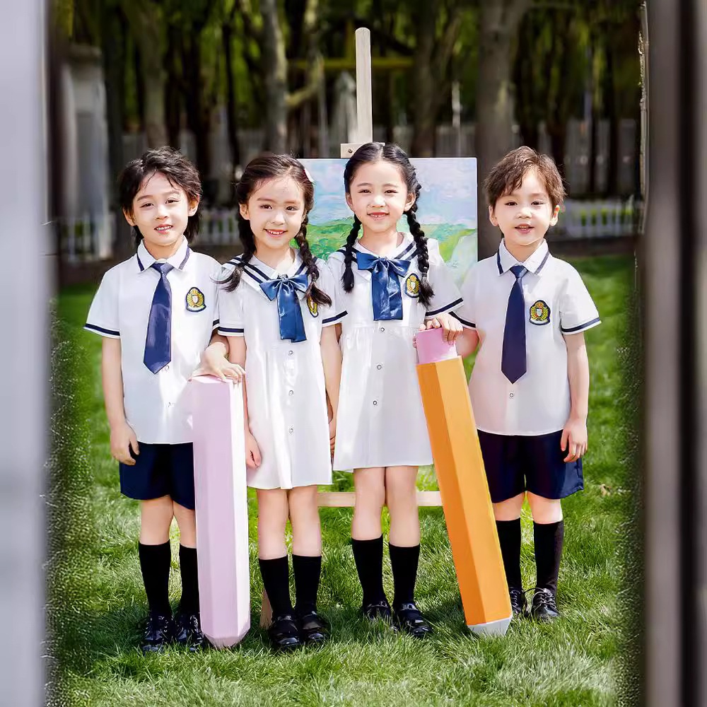 幼儿园园服夏季英伦风六一表演演出服毕业服小学生班服夏装校服