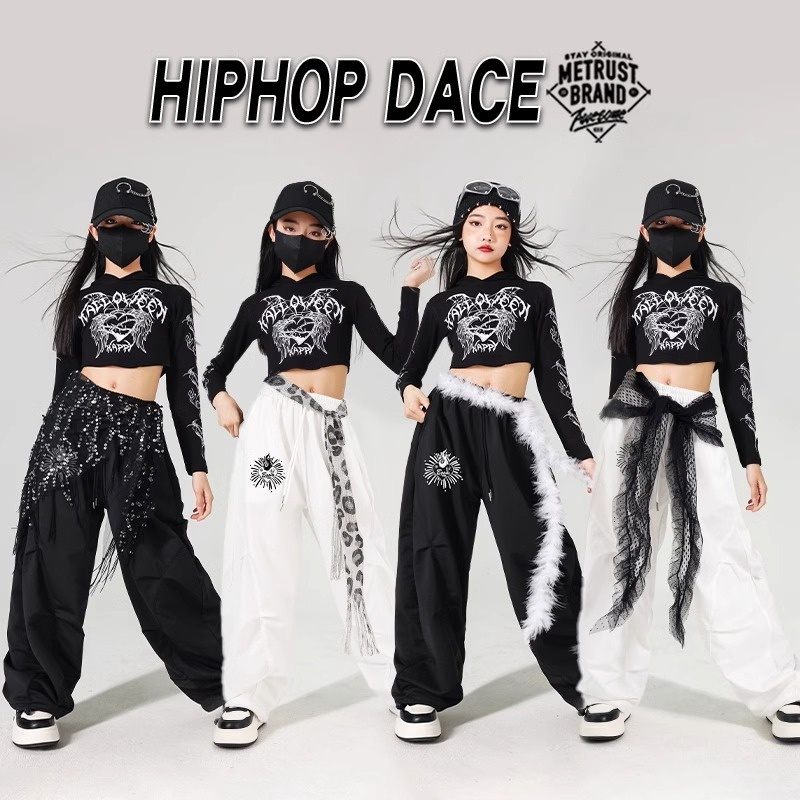 儿童爵士舞演出服女童jazz练功服上衣女孩街舞表演服装少儿裤子潮
