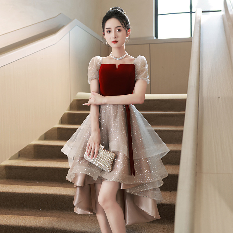 新娘结婚敬酒服2025新款春季小个子订婚晚礼服主持时尚毕业