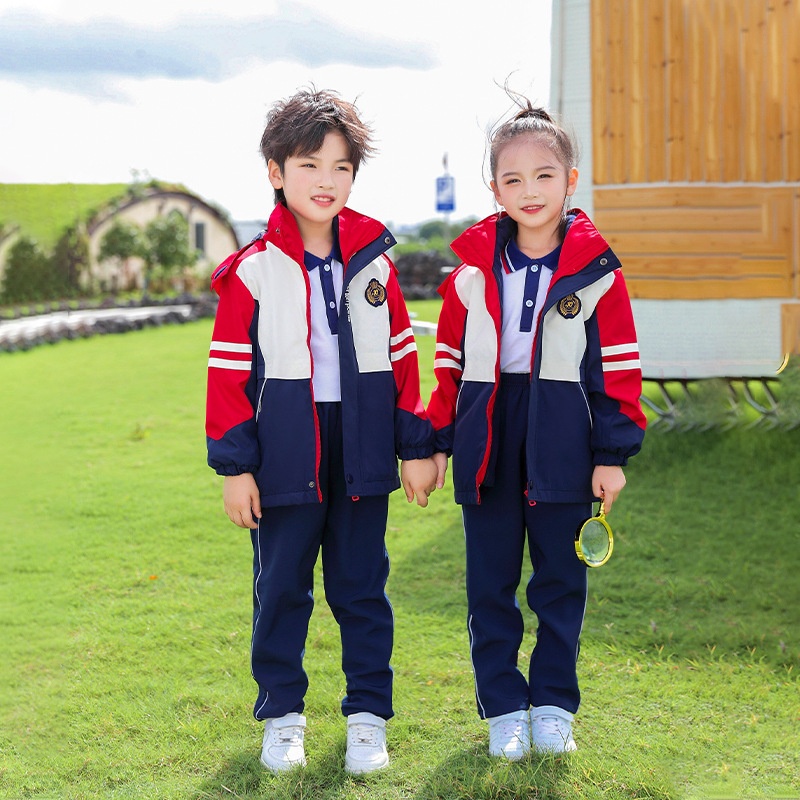 幼儿园园服秋冬装小学生班服套装冲锋衣三件套运动儿童校服批发