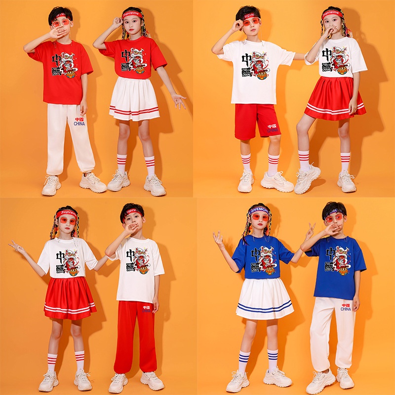 中小学生运动会开幕式舞蹈表演服幼儿合唱服班服儿童啦啦队演出服