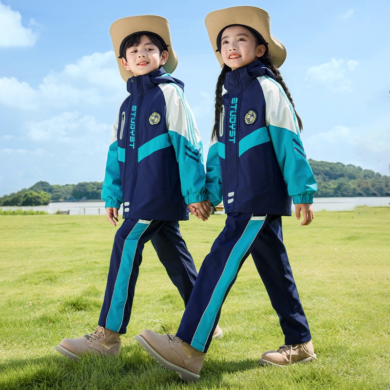幼儿园园服加绒套装小学生班服冬季冲锋衣防风保暖三件套儿童