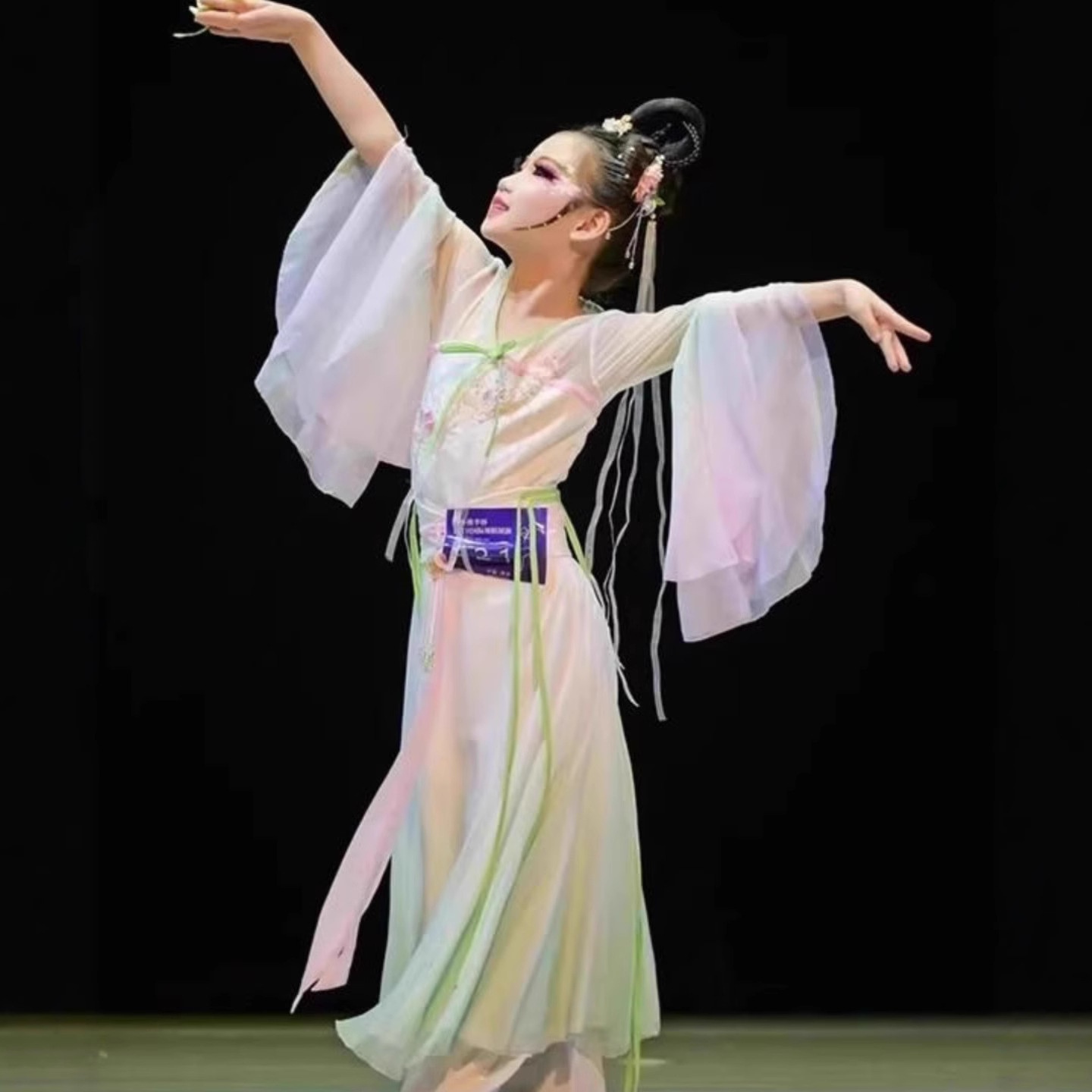 儿童古典舞簪花引表演服采莲小城谣演出服荷花仙子飘逸汉唐舞蹈服