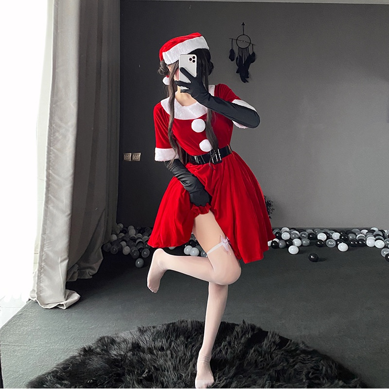 圣诞节服装制服诱惑圣诞女装小恶魔服角色扮演红色魅力舞台服142